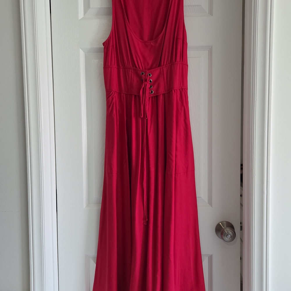 Anthropologie Vibrant Red Sleeveless Dress